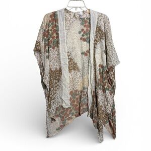 Kimono Cardigan Lime Boho Floral Patchwork